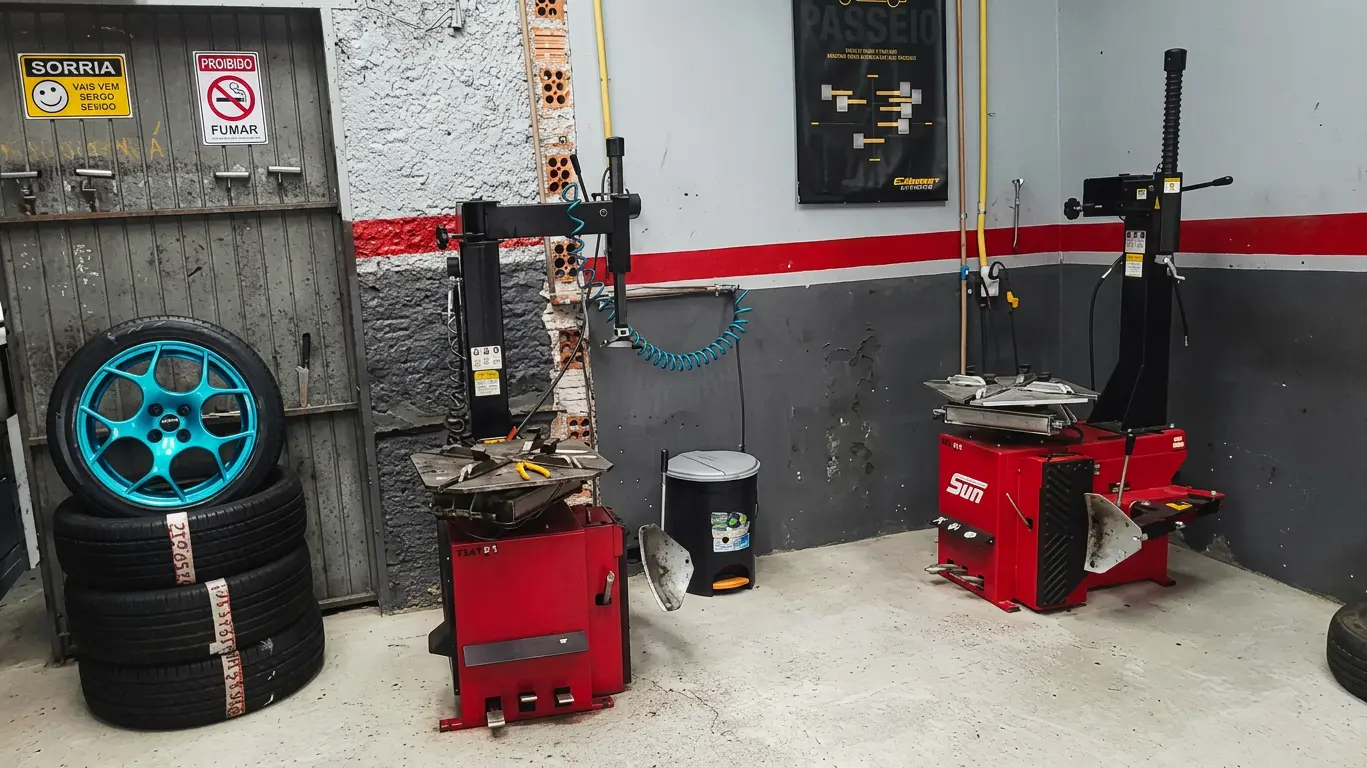Equipamentos profissionais para montagem de pneus - Serviço de borracharia em Porto Alegre - Barão Borracharia